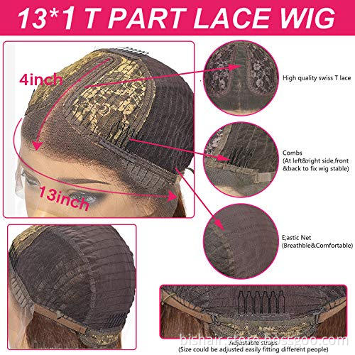 T-part lace front wig with baby hair water wave 4/27 Brazilian wave hair without glue bleaching knot 150% Desity 18 inches